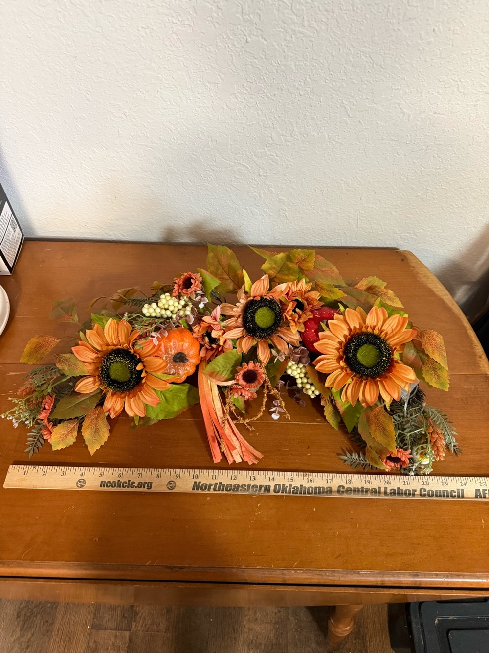 Autumn Orange Sunflower Swag.